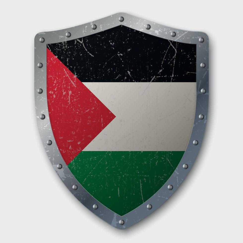 Old Shield with Flag vector