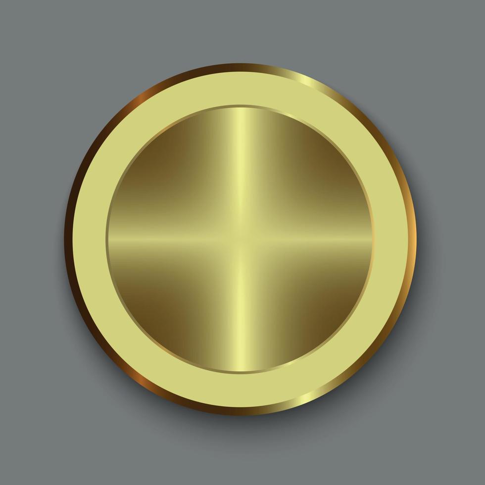 botón de oro realista vector