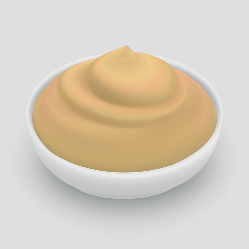 salsa de queso en un tazón vector