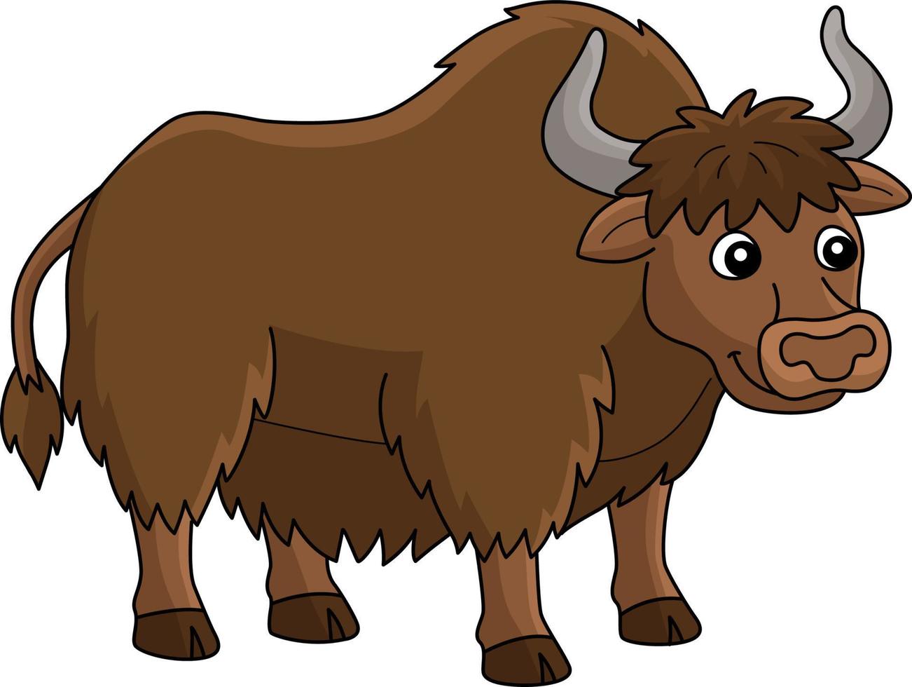 Yak Animal Cartoon Colored Clipart Illustration vector