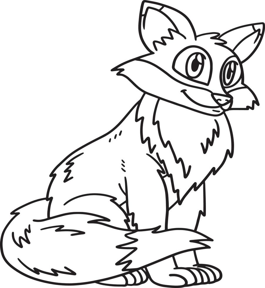 Fox Animal Isolated Coloring Page for Kids vector