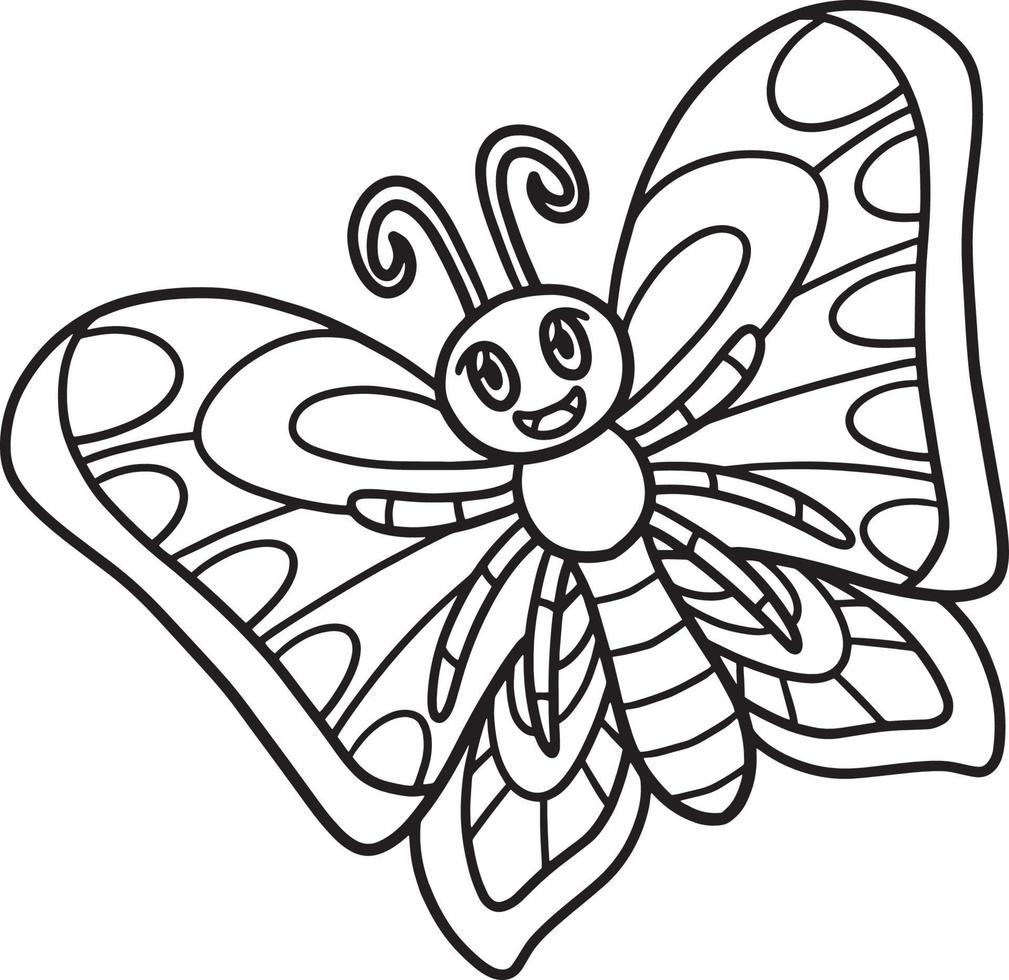 mariposa animal aislado página para colorear para niños vector