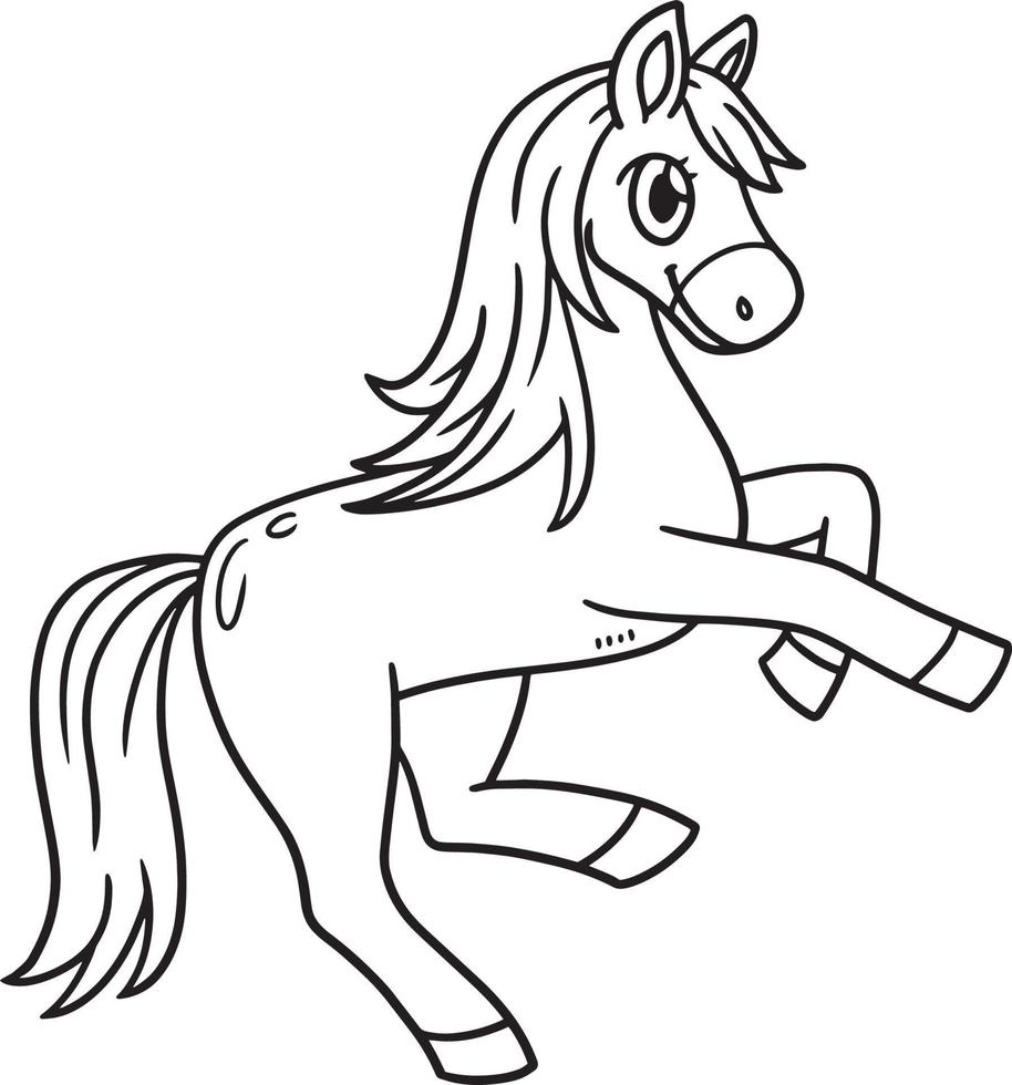 Horse Animal Isolated Coloring Page for Kids vector