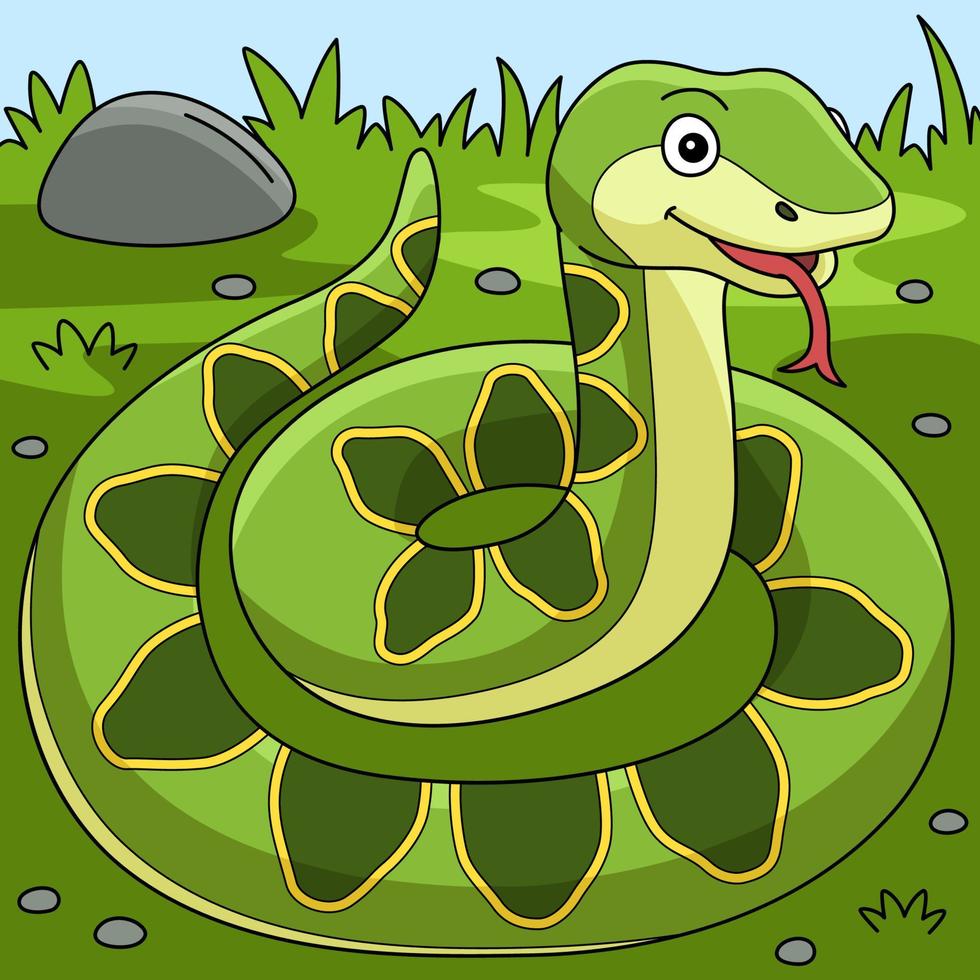 Viper Animal Colored Cartoon Illustration vector