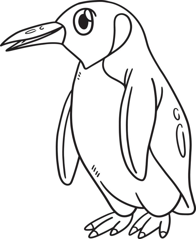 Penguin Animal Isolated Coloring Page for Kids vector