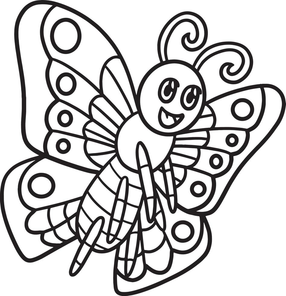 mariposa animal aislado página para colorear para niños vector