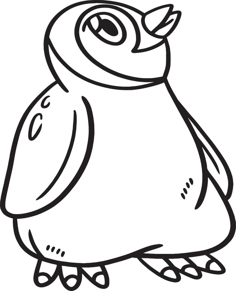 Penguin Animal Isolated Coloring Page for Kids vector