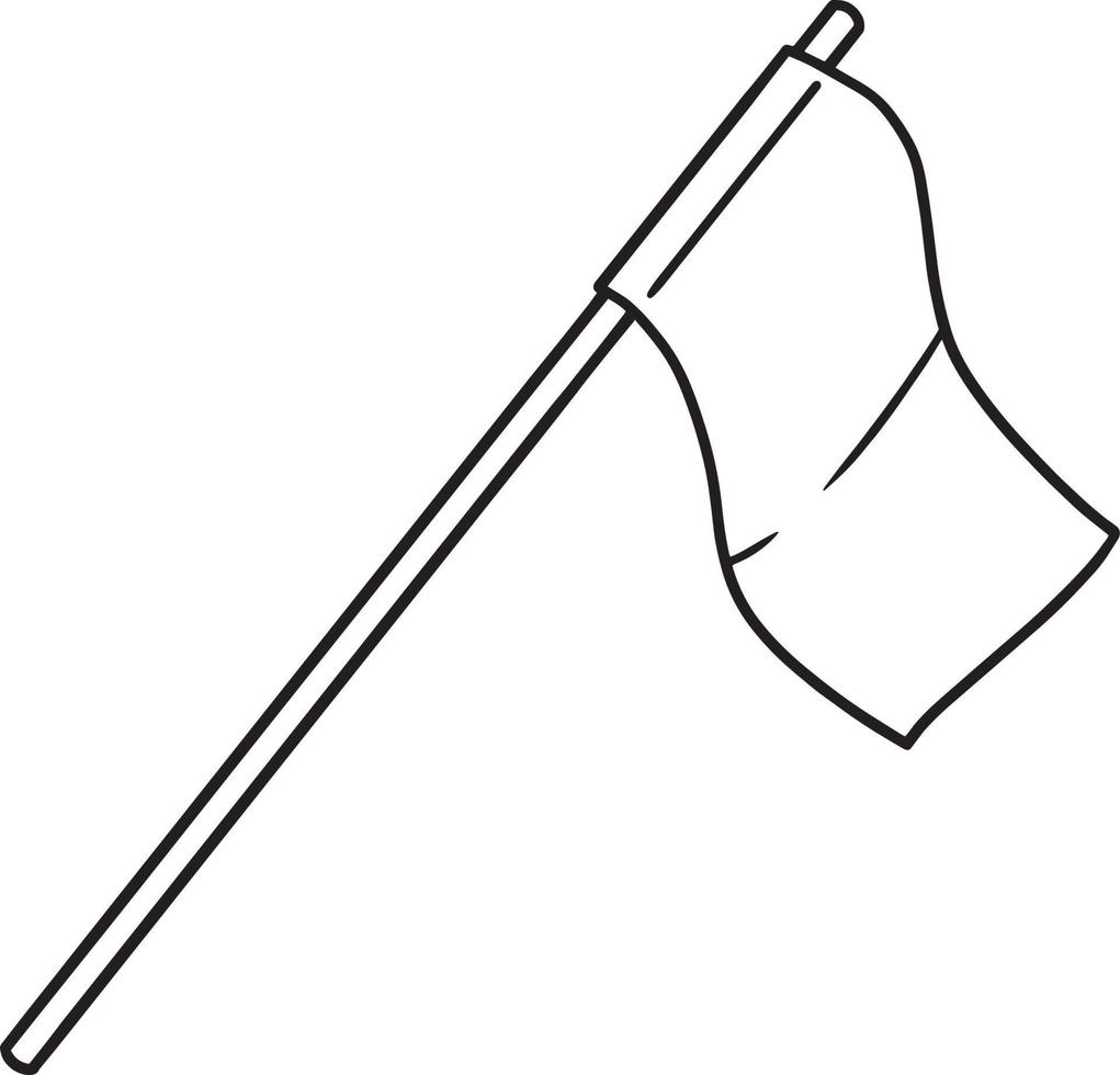 White Flag Isolated Coloring Page for Kids vector