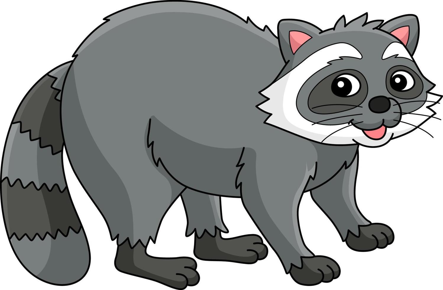 mapache animal dibujos animados color clipart ilustración vector