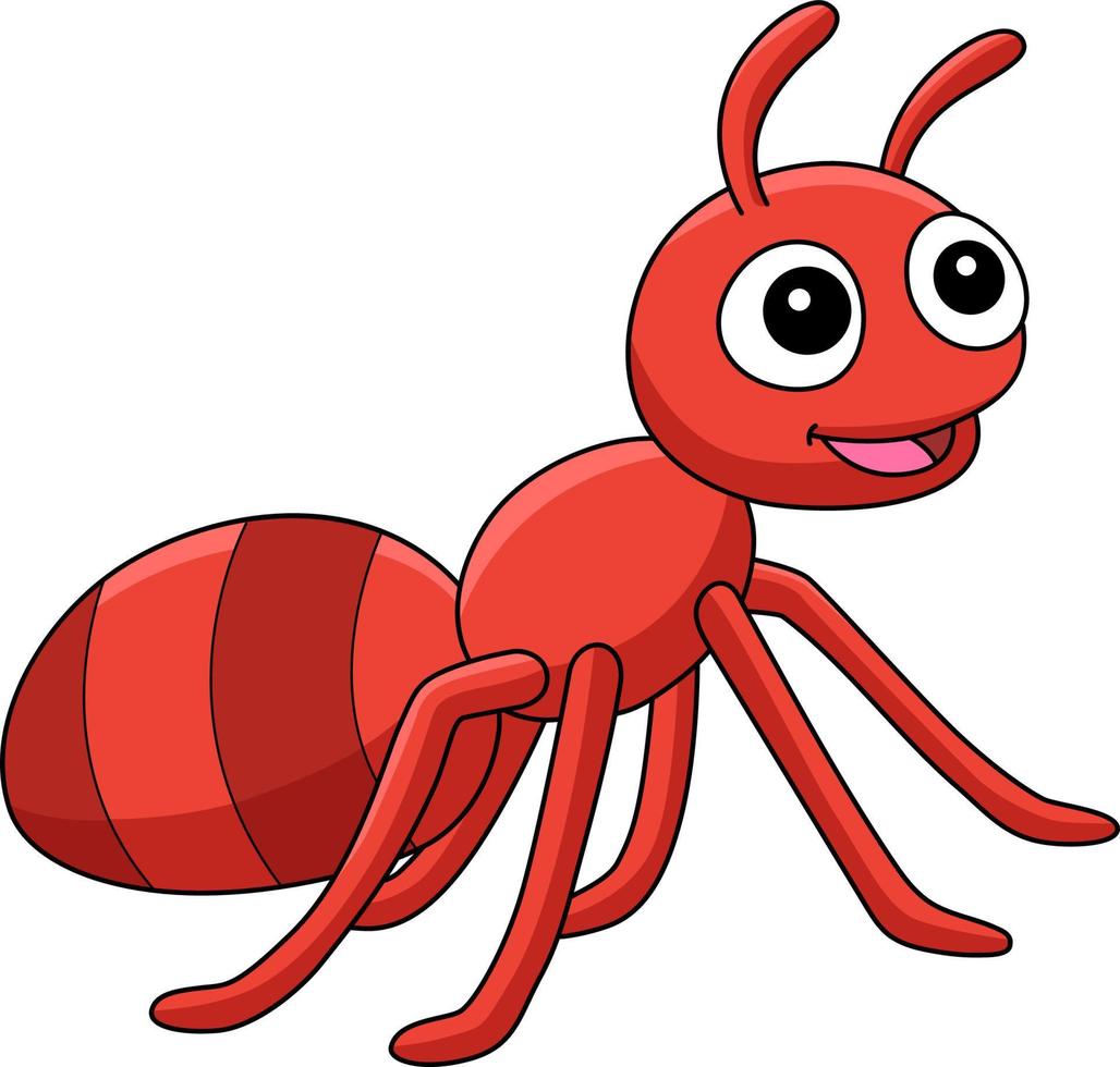 Ant Animal Cartoon Colored Clipart Illustration vector