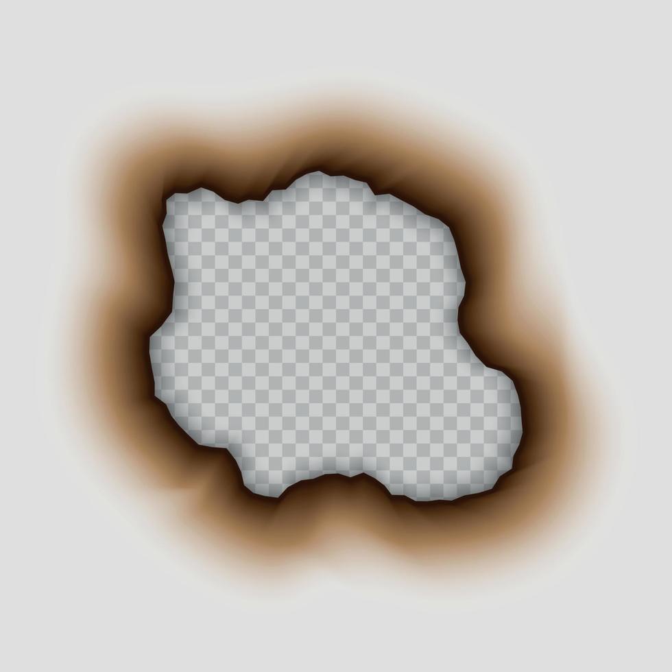 Burnt hole in pape vector