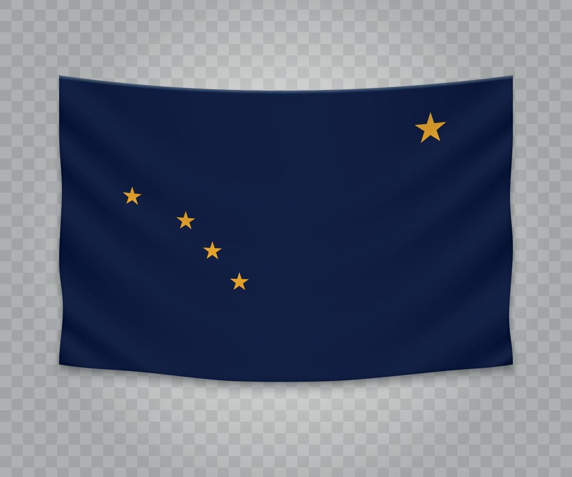 bandera colgante realista vector