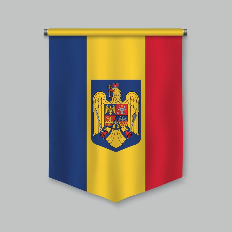 pennant with flag vector