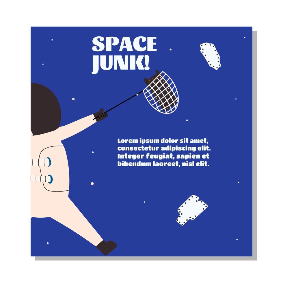 Poster about comic garbage. Vector illustration in pooski style