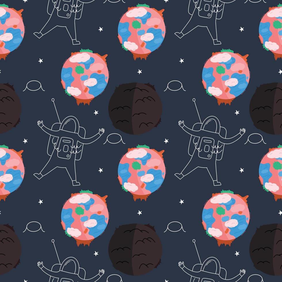 Seamless space pattern. Vector illustration