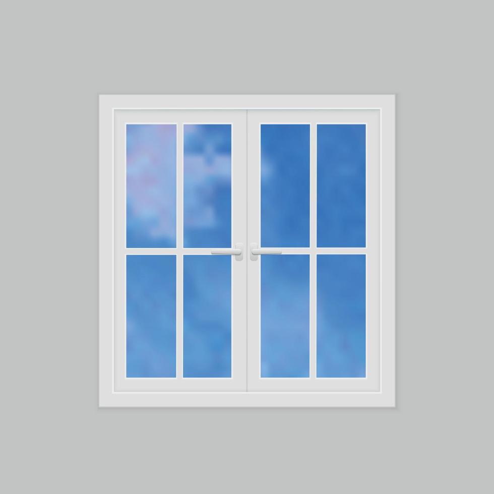 Closed realistic plastic window vector