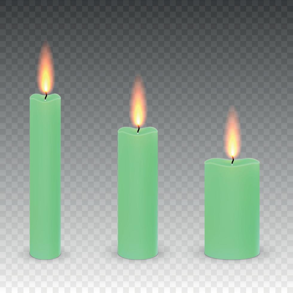 velas encendidas aisladas vector