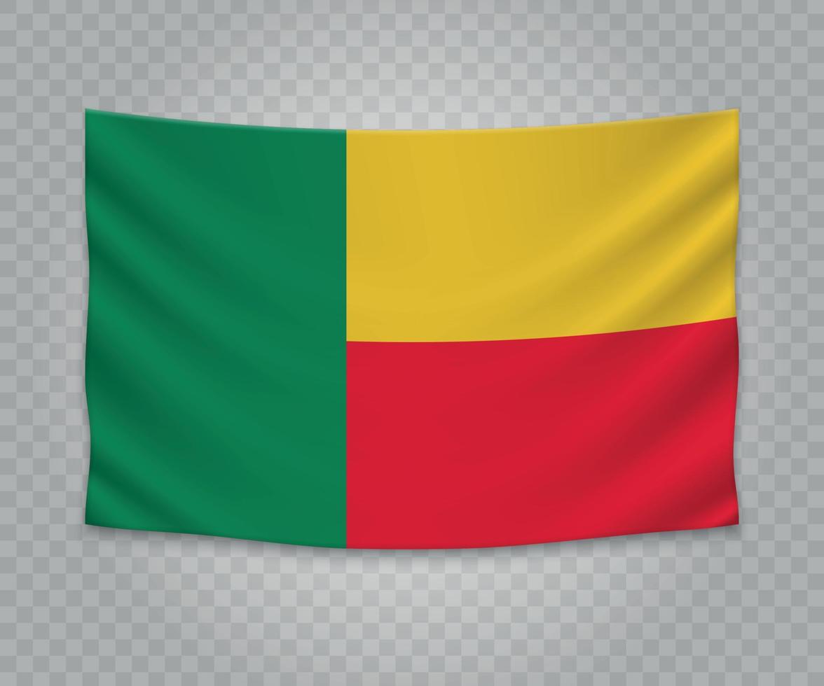 Realistic hanging flag vector