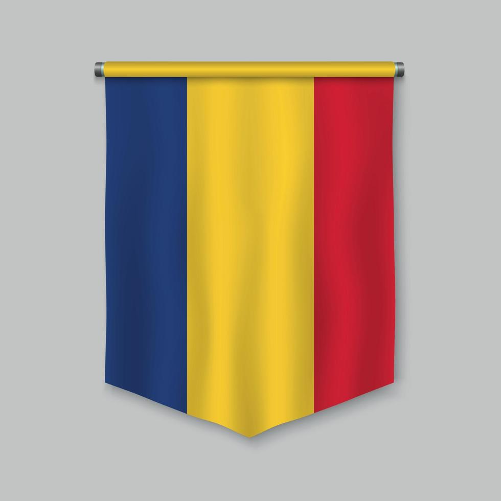 pennant with flag vector