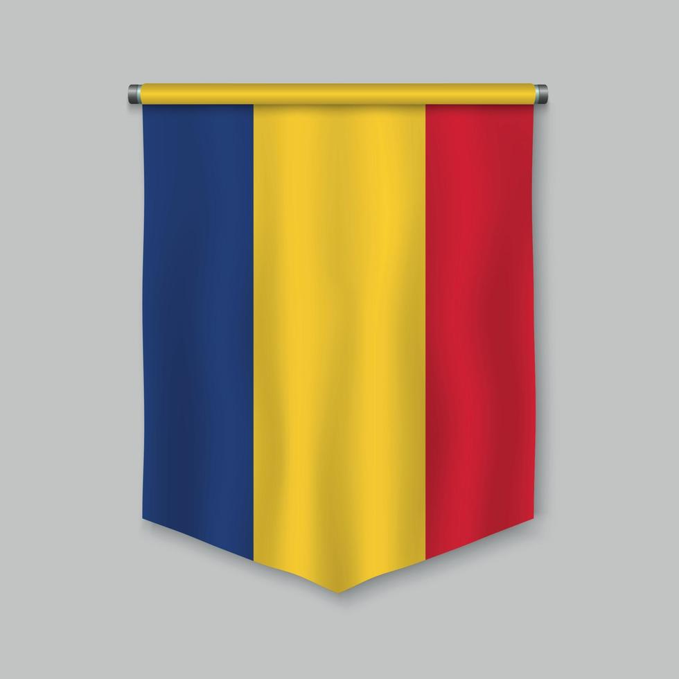 banderín con bandera vector