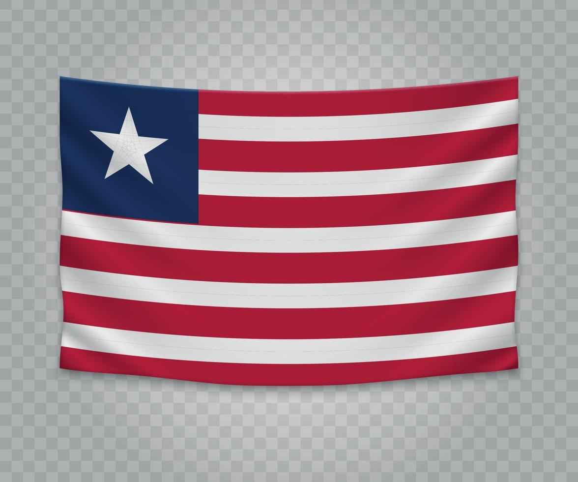 Realistic hanging flag vector