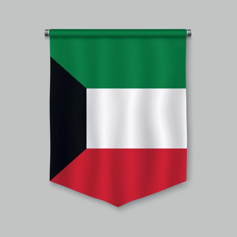 pennant with flag vector
