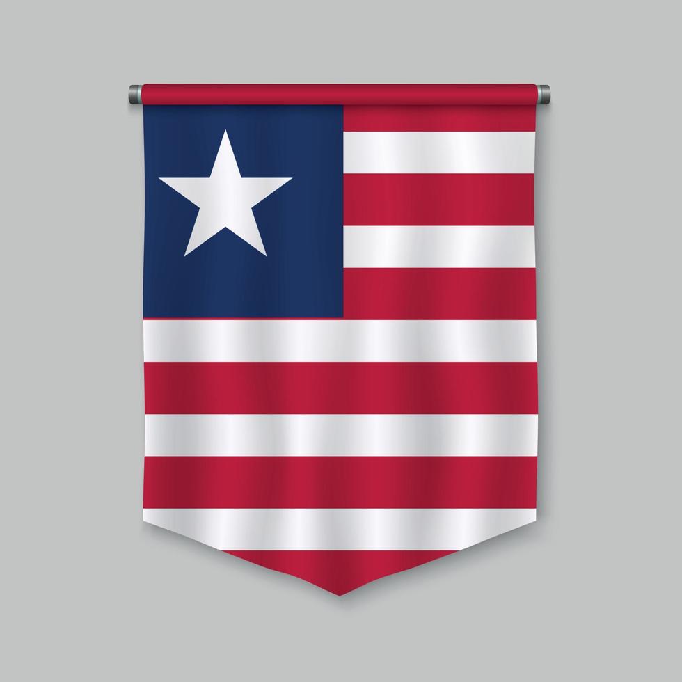 pennant with flag vector