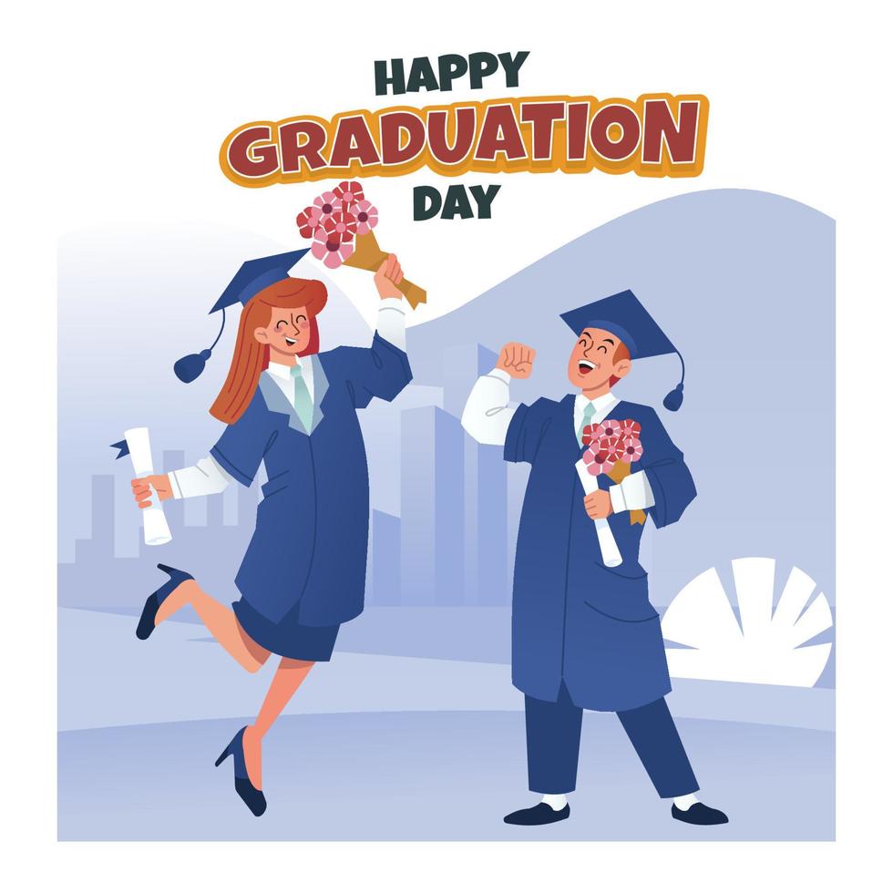 feliz dia DE graduacion vector