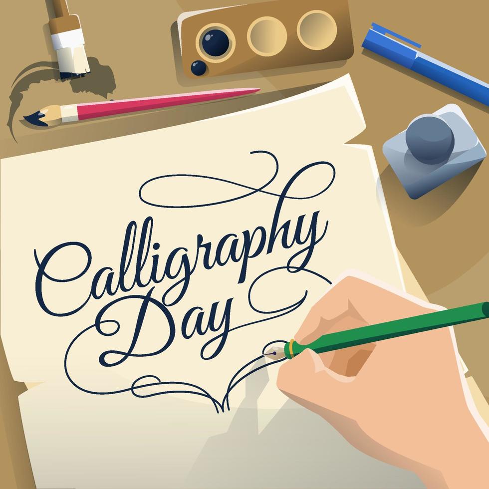 Calligraphy Pen Scratches on Old Paper vector