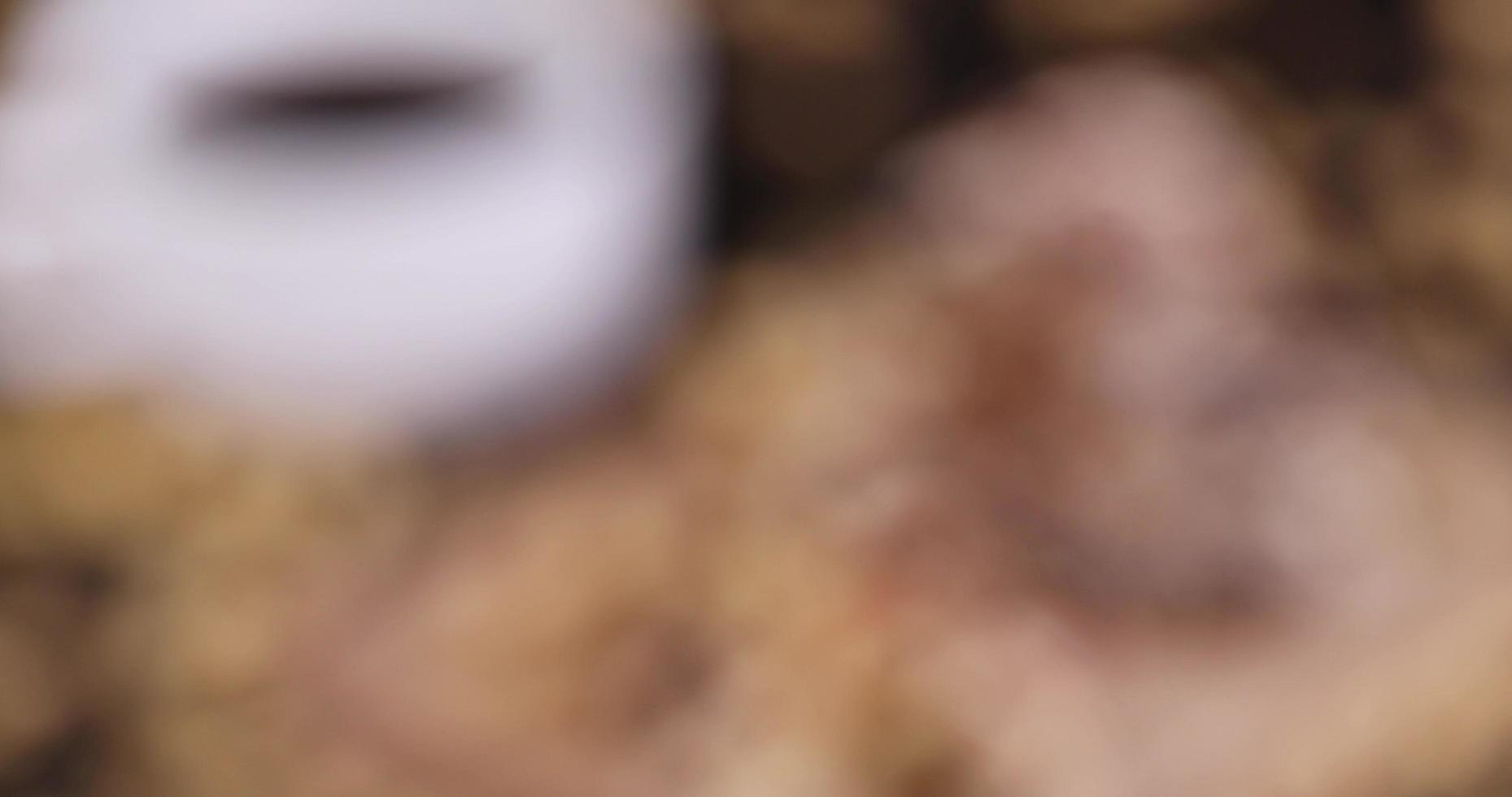 a delicious dessert that is out of focus at first photo