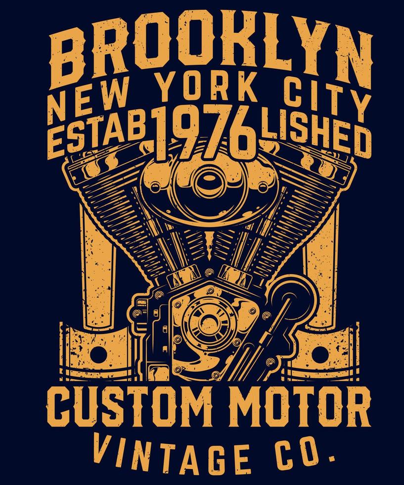 Fully editable Vector EPS 10 Outline of Brooklyn Custom Motor T shirt Design an image suitable for T Shirts, Mugs, Bags, Poster Cards, and much more. The Package is 4500 5400px