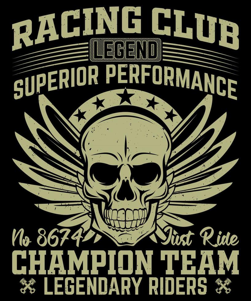 Fully editable Vector EPS 10 Outline of Racing Club Champion Team Legendary Riders T shirt an image suitable for T Shirts, Mugs, Bags, Poster Cards, and much more. The Package is 4500 5400px