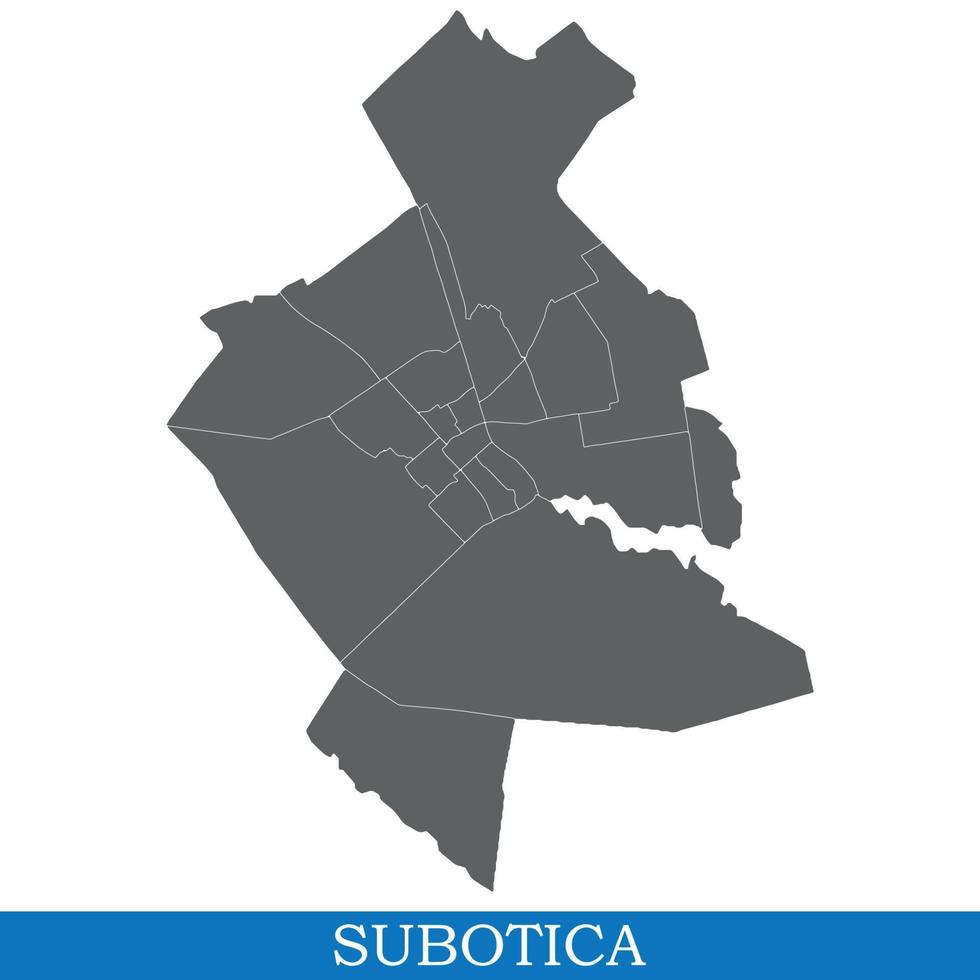 mapa de alta calidad de la ciudad de serbia vector