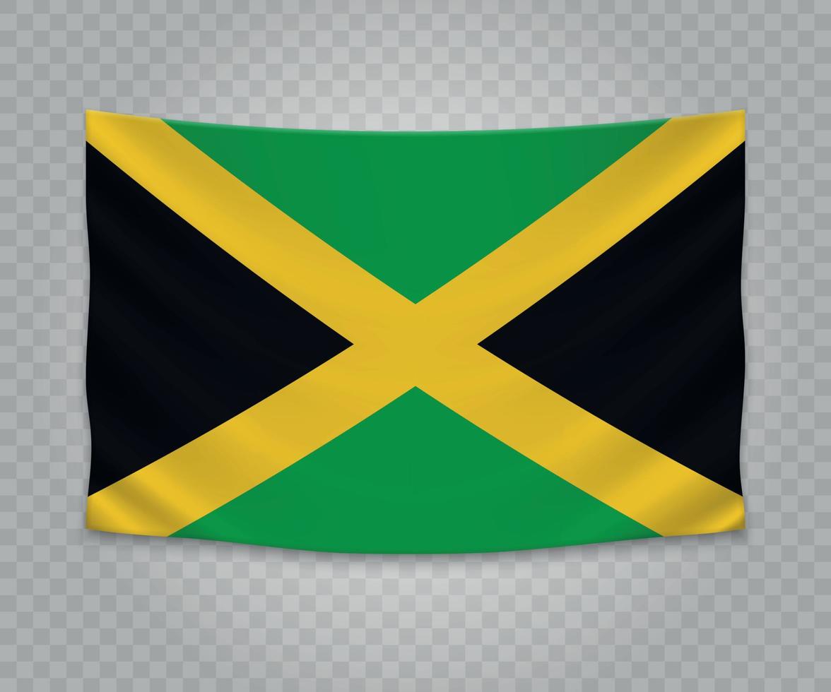 Realistic hanging flag vector