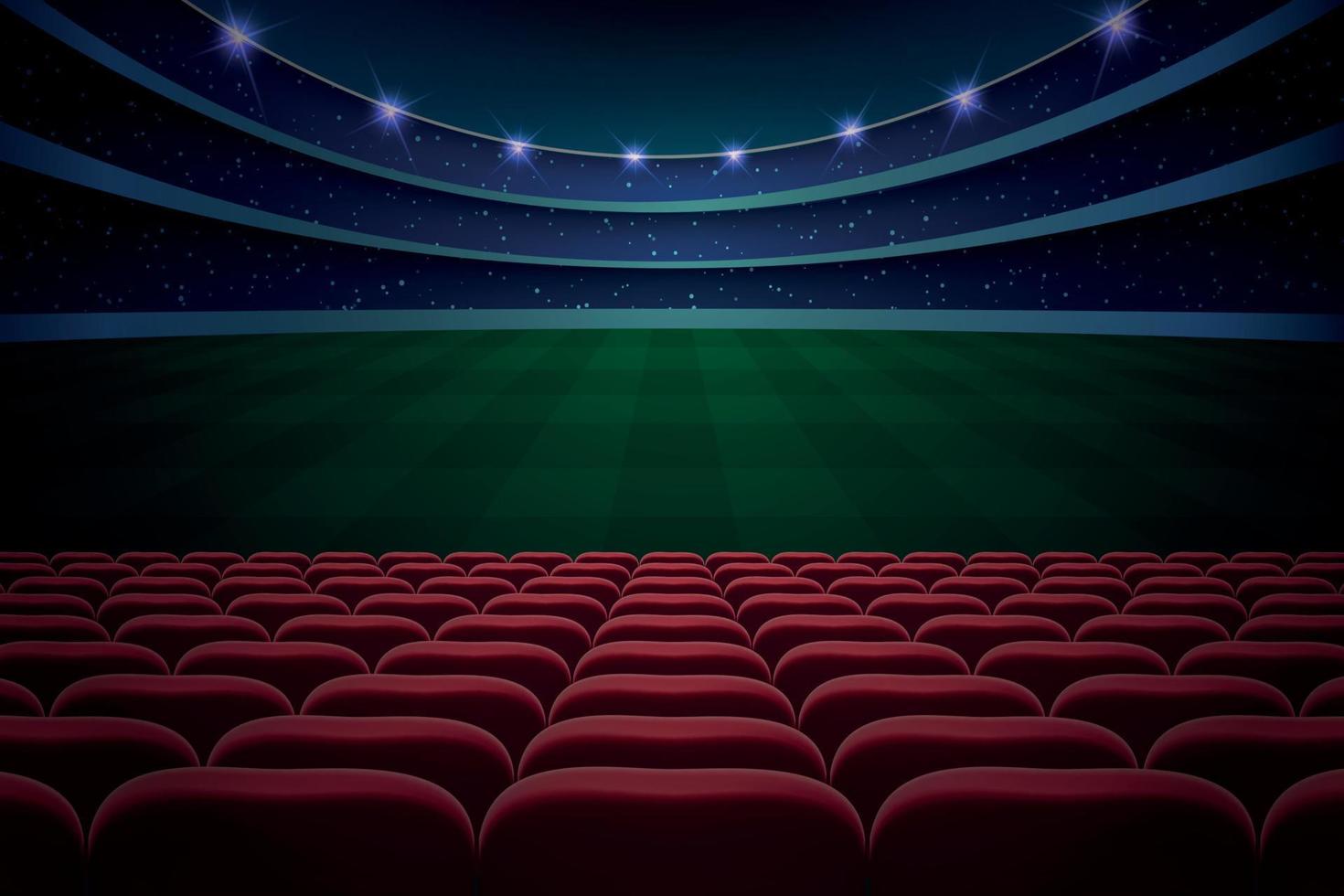 Rows of red seats vector