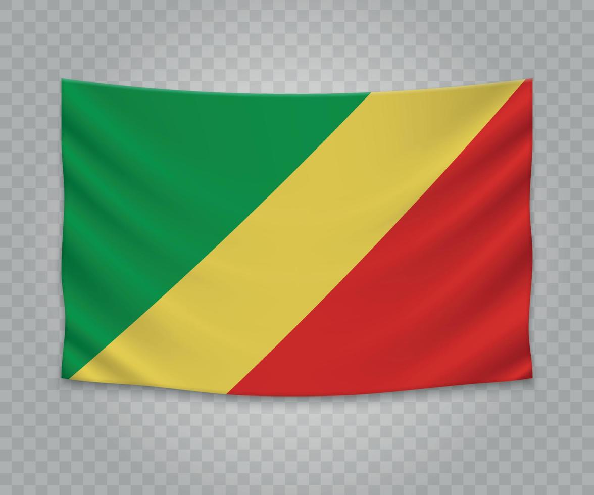 Realistic hanging flag vector
