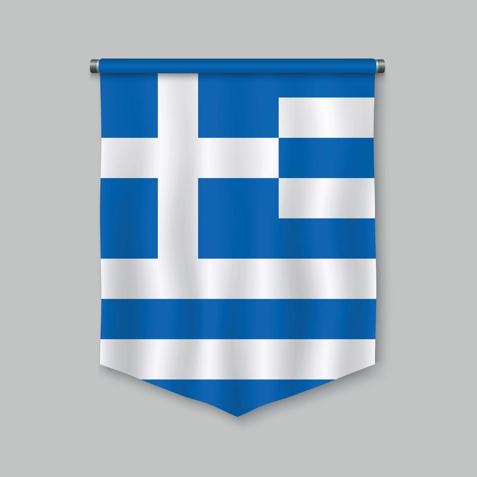 pennant with flag vector