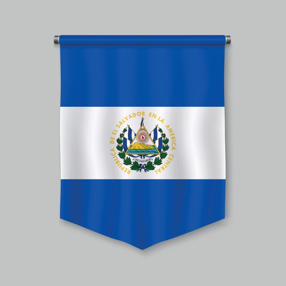 banderín con bandera vector