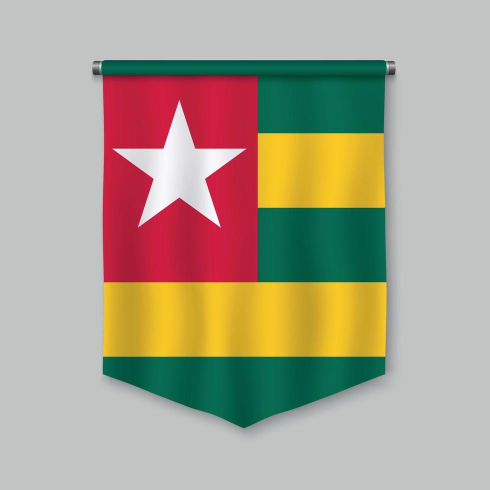 pennant with flag vector