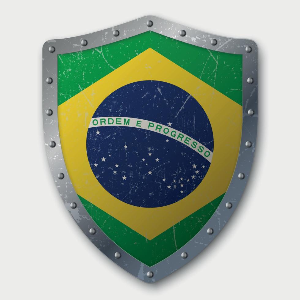 Old Shield with Flag vector