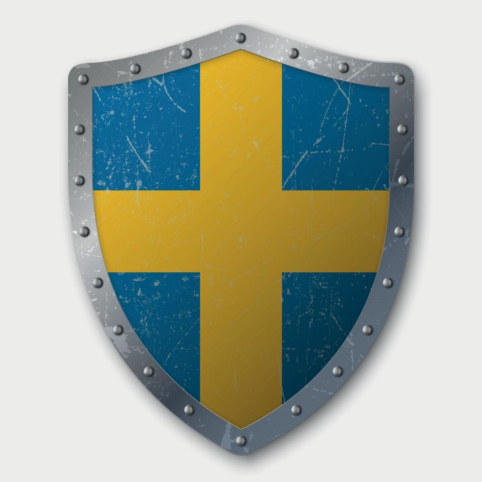 Old Shield with Flag vector