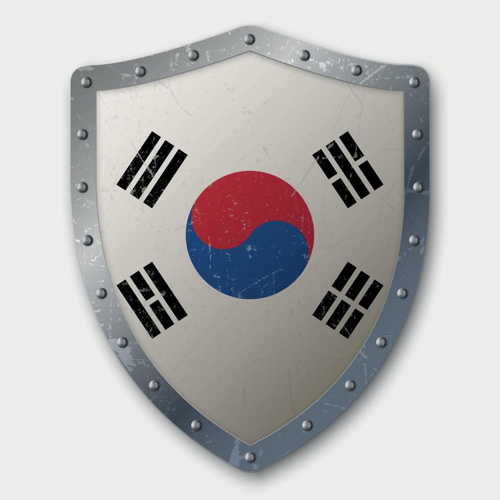 Old Shield with Flag vector