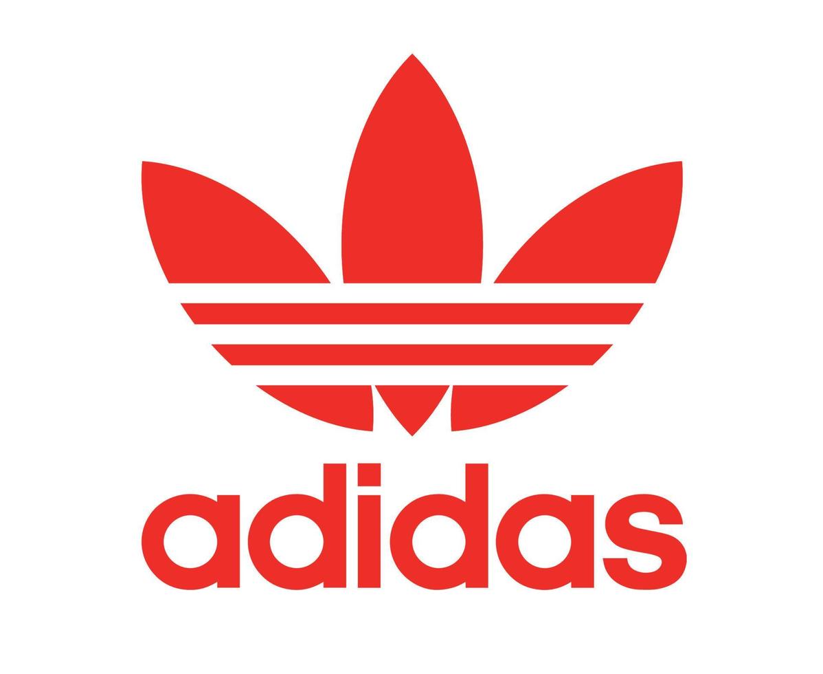 Adidas Symbol Logo Red With Name Clothes Design Icon Abstract football Vector Illustration With White Background