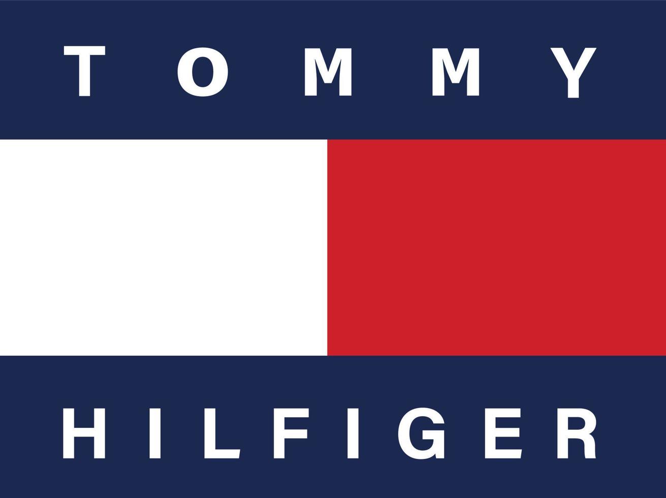 tommy hilfiger logo símbolo rojo y azul ropa diseño icono abstracto fútbol vector ilustración con fondo blanco