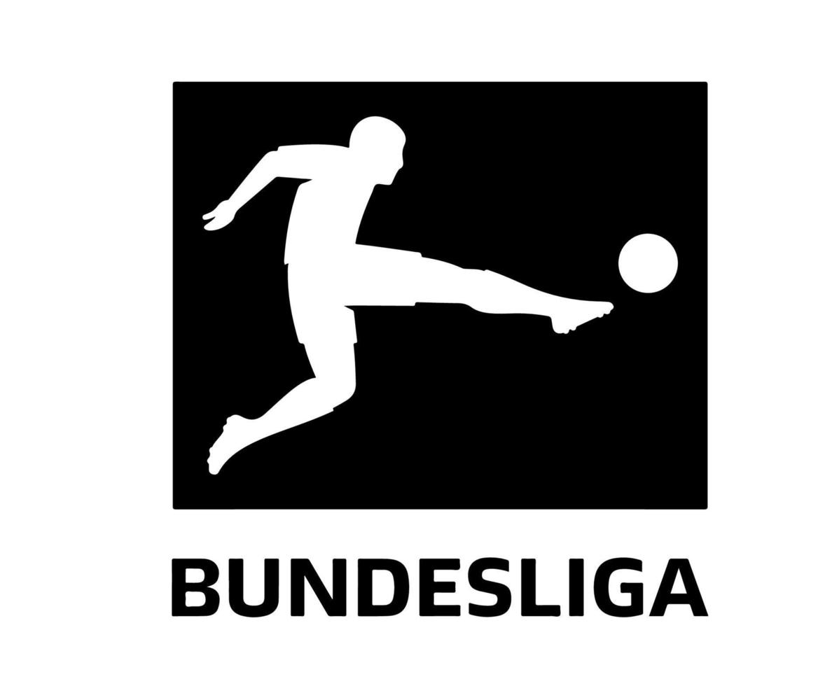 Bundesliga Logo Symbol Black And White With Name Design Germany football Vector European Countries Football Teams Illustration