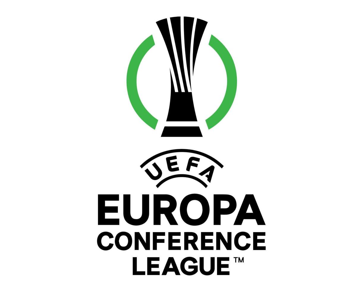 europa conferencia liga logo símbolo negro y verde diseño fútbol vector países europeos equipos de fútbol ilustración con fondo blanco