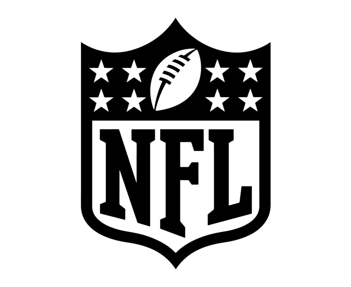 nfl logo símbolo negro diseño américa fútbol americano vector países fútbol americano equipos ilustración con fondo blanco