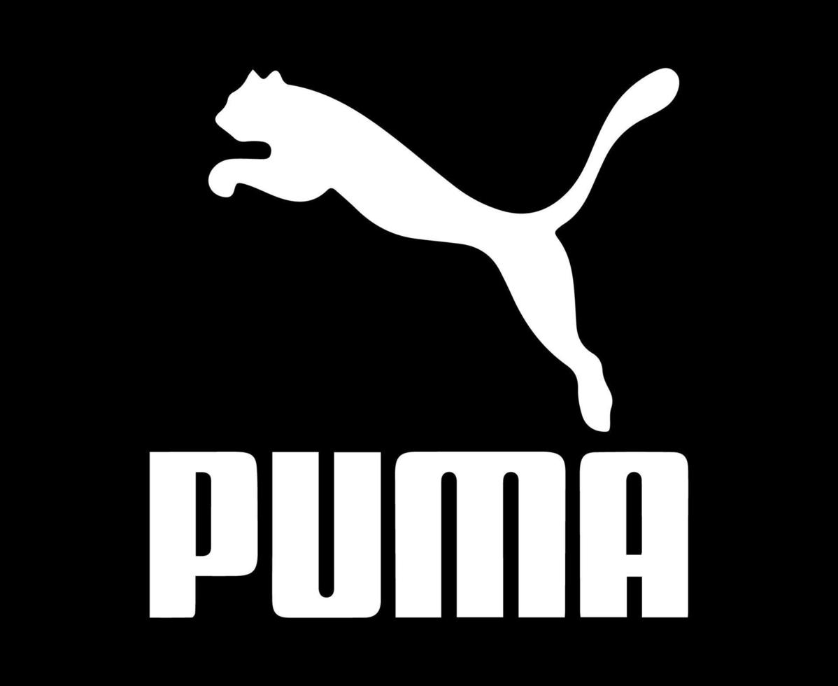 Puma Logo White Symbol With Name Clothes Design Icon Abstract Vector Illustration With Black Background 10994278 Vector Art at Vecteezy
