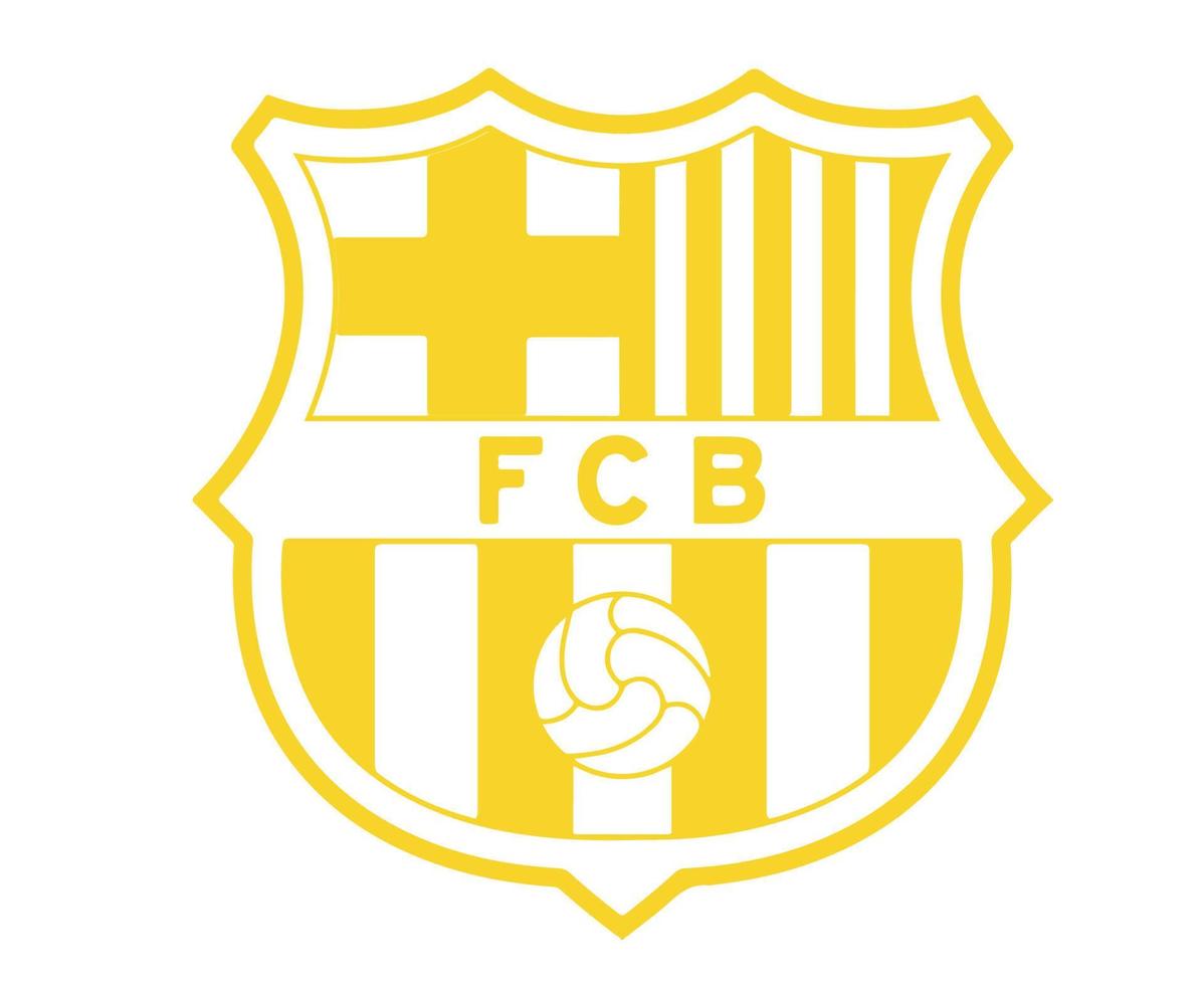 FC Barcelone Logo Symbol Yellow Design Spain football Vector European Countries Football Teams Illustration