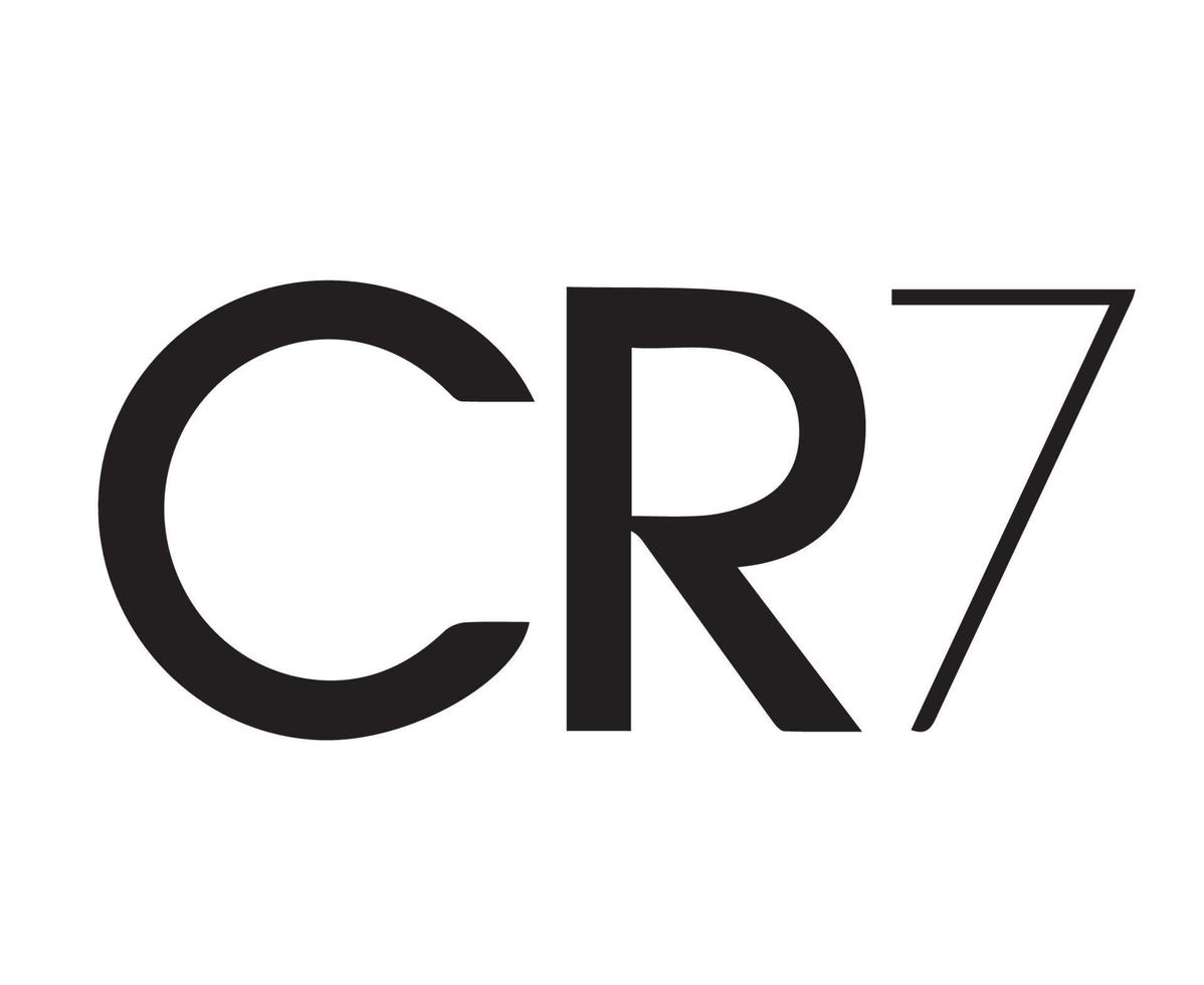 CR7 Logo Symbol Black Clothes Design Icon Abstract football Vector ...